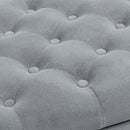 Panca Fondo Letto 126x48,5x57 cm in Tessuto Vellutato Grigio