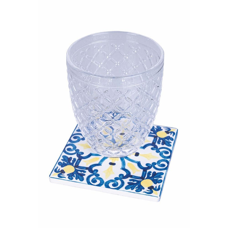 Set 4 Sottobicchieri 10x10x0,5 cm  in Ceramica VdE Tivoli 1996 Naxos