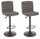 Set 2 Sgabelli Regolabili 41x50x94,5-115,5 cm Connor in Ecopelle Grigio Scuro Vintage