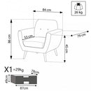 Poltrona Burton 84x79x86 h cm in Tessuto Grigio scuro