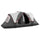 Tenda da Campeggio 450x215x180 cm 6 Posti con 2 Stanze Separate Grigio