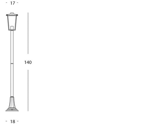 Lampada Palo Paletto per Giardino Colore Ruggine per Esterno Linea Notorius Livos
