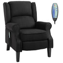 Poltrona Relax Massaggiante 78x83x101 cm in Tessuto Effetto Pelle Scamosciata Nero
