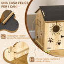 Cuccia per Cani da Interno 69x50x58,5cm Casetta Intagliata in MDF Quercia e Nero  