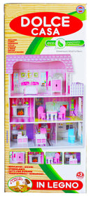 Casa delle Bambole 3 Piani 62x27x70 cm in Legno