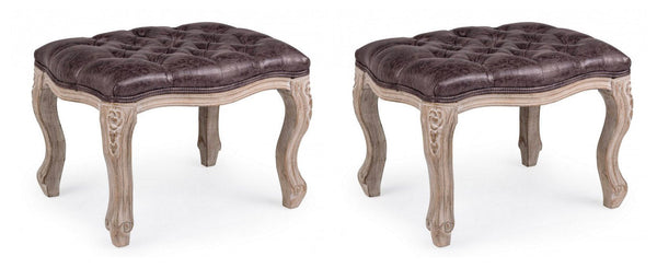 Set 2 Pouf Poggiapiedi 53x42x38 cm in Tessuto Diva Dark Dark sconto