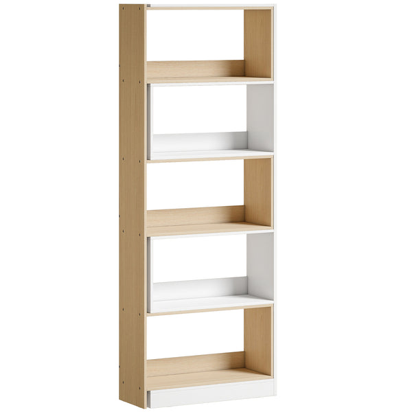 Libreria Angolare 67x67x163,7 cm a 5 Ripiani dal Design Modulabile e Salvaspazio in Legno Multicolore online