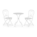 Set Tavolino e 2 Sedie Pieghevoli da Giardino Deco Bianco