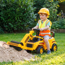 Ruspa Cavalcabile per Bambini 1-4 Anni 95x29x41 cm con Rullo Compressore Sollevabile Clacson e Vano Sotto Sedile in PP Giallo      