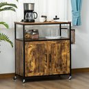 Carrello da Cucina con Ripiano Aperto 90x40x90 cm in Truciolato e Acciaio Marrone