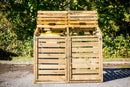 Copri Bidoni Raccolta Differenziata 150x90x120 cm Senza Pavimento in Legno di Pino 8-14mm Naturale