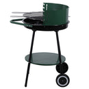 Barbecue a Carbone Carbonella Rotondo Ø51x84,5 cm con Vassoio in Acciaio al Carbonio Verde      