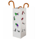 Portaombrelli per Ingresso Design Gatti Porta Ombrelli 15,5x15,5x49 cm in Ferro Bianco      