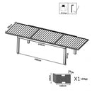 Tavolo Formentera 160/240x90x75 h cm in Alluminio Antracite