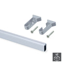 Set 2 Bastoni Appendiabiti per Armadi Ovali con Gomma 95 cm in Alluminio Emuca Anodizzato opaco