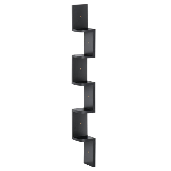 Libreria da Parete con Mensole in Legno MDF Nero 12x12x120 cm online