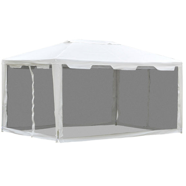 Gazebo in Tessuto PE con Zanzariera Bianco 4x3m prezzo