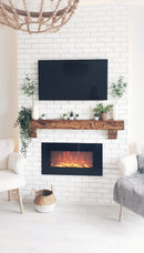 Camino Elettrico da Parete 45x84x14 cm Effetto Fiamma 1500W Marcus Nero