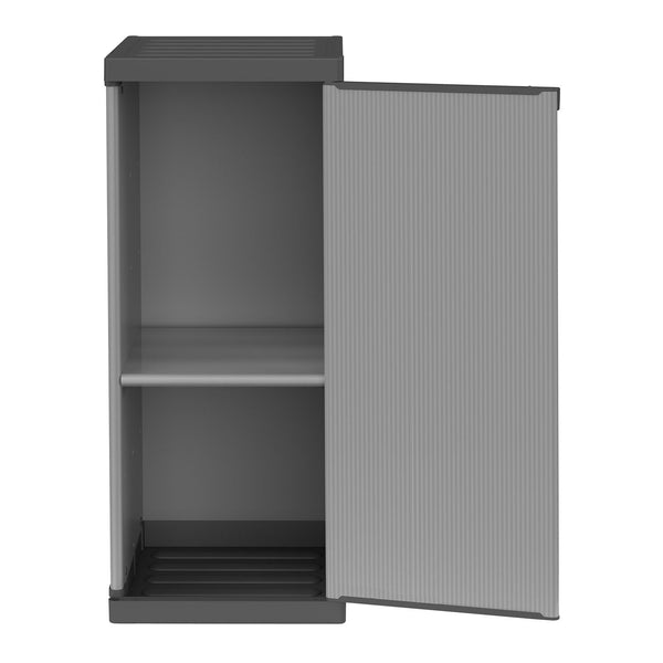 Armadio da Esterno 34x40x85 cm 1 Anta 1 Ripiano in Resina Grigio sconto