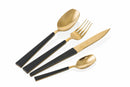 Servizio Set di Posate 24 Pezzi in Acciaio Villa d'Este Home Tivoli Gold Set Nero
