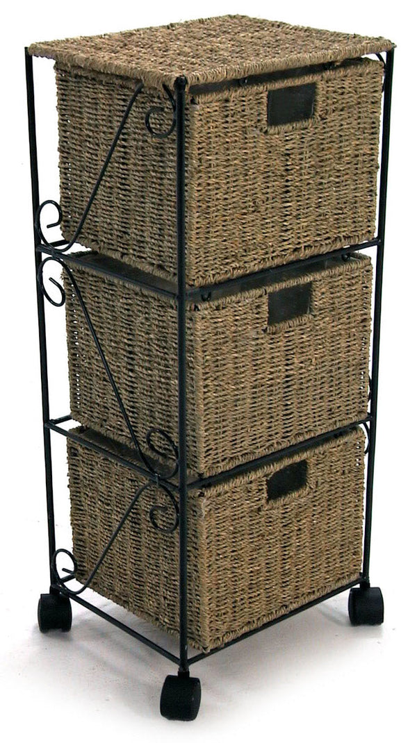 sconto Cassettiera 3 Cassetti in Rattan Cordi