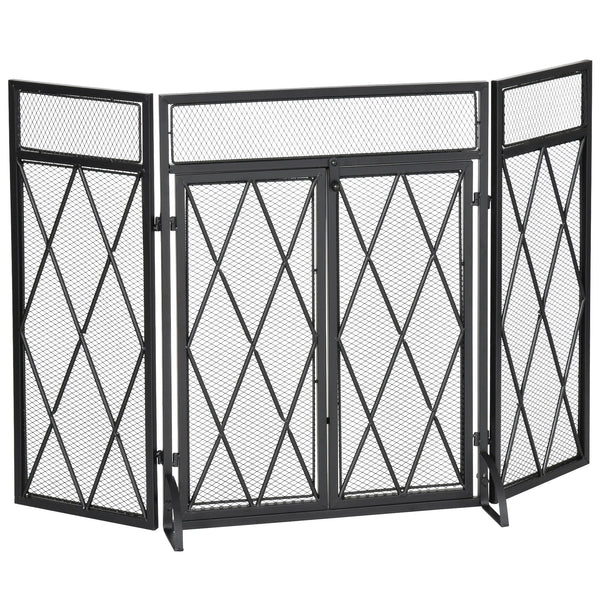 prezzo Parascintille Pieghevole con Antine 120x11,5x79 cm in Metallo Nero