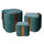 Set  3 Pouf Contenitore in Tessuto Velluto Verde Salvia