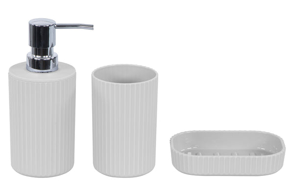acquista Set 3 Accessori da Bagno in Abs Bianco