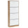 Scarpiera Salvaspazio 4 Ante a Ribalta 63x24x155h cm in Melaminico Venato a Rilievo Rovere e Bianco