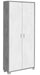 Armadio Multiuso 2 Ante 83x190x29 cm Cemento/Ossido Bianco