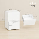Set di 2 Comodini da Camera da Letto 40x40x58 cm con 2 Cassetti Capacità 30 kg in MDF Bianco      