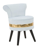 Sedia Mini Paris New Celeste Ø47x64 cm in Legno Spugna e Poliestere Azzurro e Oro