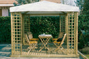 Gazebo da Giardino in Legno 3x3m con Copertura in PVC Taini Leon Pocket Bianco