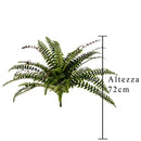 Set 2 Felce Artificiale Composta da 36 Foglie Altezza 72 cm Verde