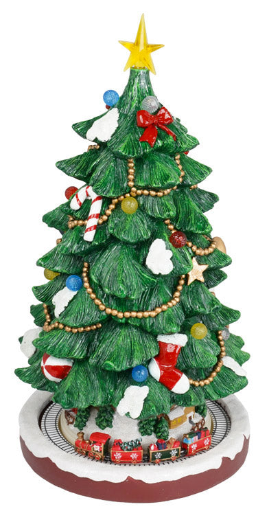 Carillon Natalizio Albero di Natale 23x3x41,5 cm con Luci Musica e Trenino in Movimento sconto