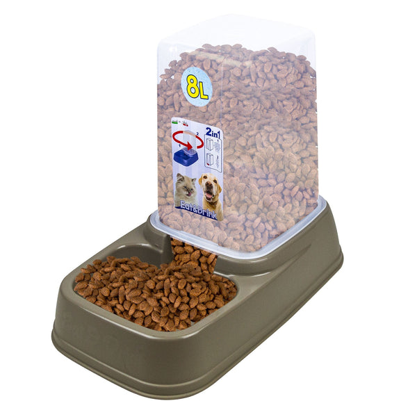 prezzo Dispenser automatico a caduta 2in1 per crocchette e acqua 8L