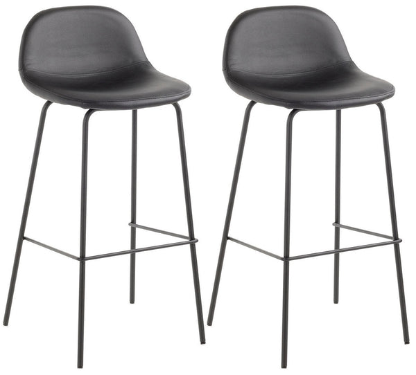 prezzo Set 2 Sgabelli 42x43x91,5 cm in Similpelle Nero