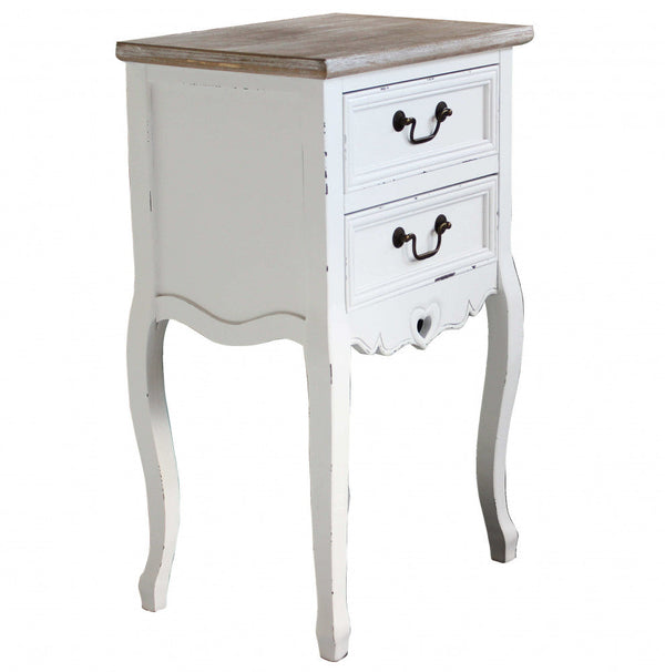 sconto Mobiletto Cuore 2 44x32x74 h cm in Legno di paulownia Bianco