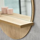 Specchio Bagno Rotondo Ø45x10 cm con Ripiano Portaoggetti in Truciolato