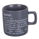 Tazzina Caffè Zodiaco "toro" Ø6x6,5 cm in Bone China VdE Tivoli 1996 Grigio Scuro
