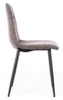 Set 4 Sedie Imbottite 49x48,5x88 cm in Similpelle Grigio Vintage