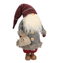 Pupazzo Babbo Natale in Tessuto grigio cm 21x22xh53