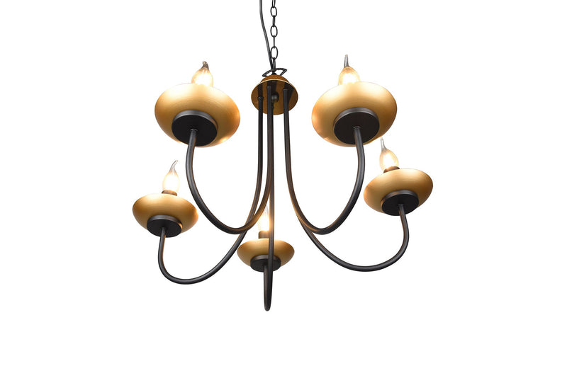 Lampadario Sospeso da Interno Attacco E14 in Metallo Nero Opaco