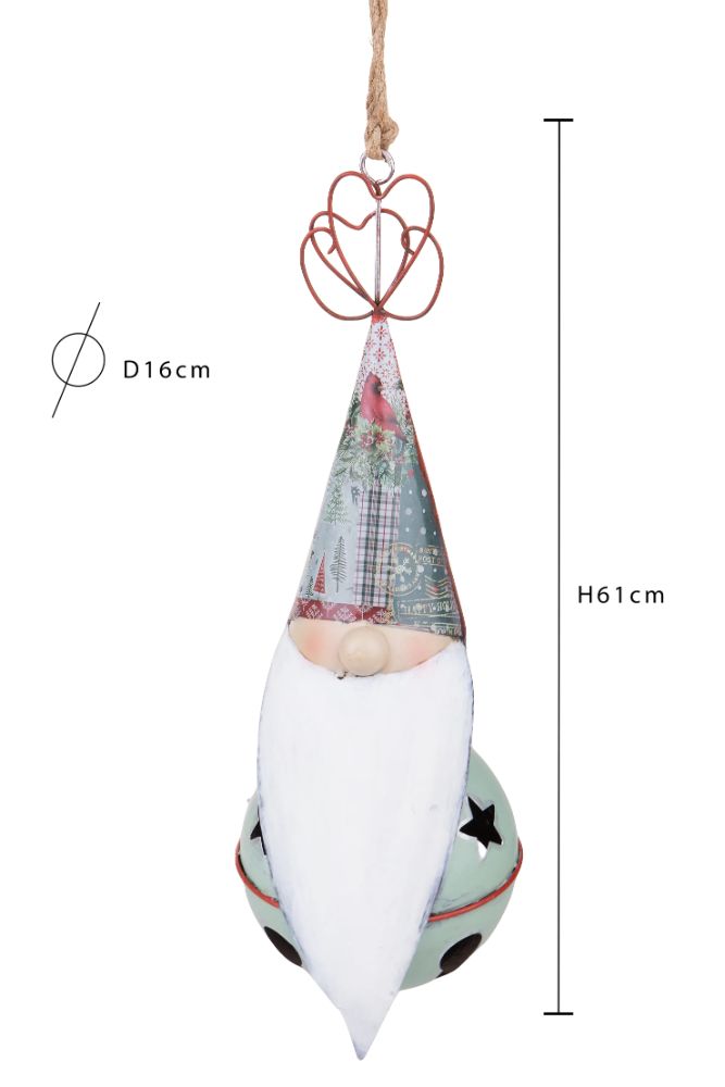 Addobbi Natalizi Sfera Babbo Natale da Appendere Ø 16 cm in Metallo