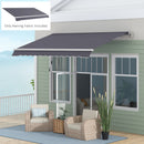 Telo di Ricambio per Tenda a Bracci Retrattile 347x240 cm  in Poliestere Anti UV Grigio  