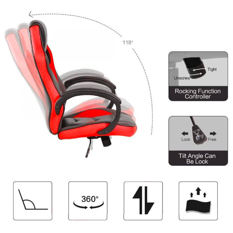 Sedia da Gaming Ergonomica 59x110/120x65 cm in Similpelle Nero/Blu