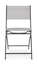 Set 4 Sedie da Giardino 46x58x80 cm in Acciaio e Textilene Martinez Grigio Chiaro