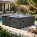 Piscina Spa Vasca Semi-Rigida 180x180x70 cm 6 Posti Riscaldamento Integrato Struttura in Schiuma NetSpa Celestia Grigio Screziato