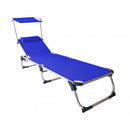 Lettino Prendisole da Giardino Pieghevole Kamp Blu 188x59x30 cm cm in Alluminio Blu