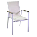 Sedia da Giardino 56x66xh90 cm in Alluminio e Texilene Riverside Bianco